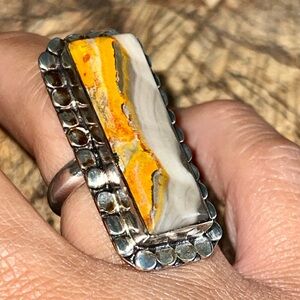 Indonesian Bumblebee Jasper Ring Size 6 1/2